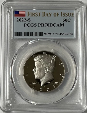 2022 S Clad Proof Kennedy Half Dollar PCGS PR70DCAM FDOI Cover