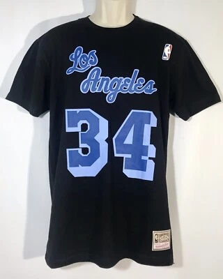 Mitchell & Ness Shirt Men's HWC Reload Shaq O'Neal Lakers Name & Number Black - Image 1 of 4