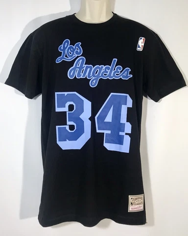 Mitchell & Ness Shirt Men's HWC Reload Shaq O'Neal Lakers Name & Number Black Cover