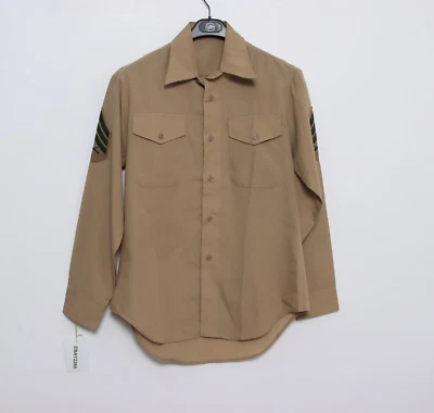 camicia militare manica lunga  U.S. army usato tg. 15.5 (Cod.EBAY2265)cachi uomo - Immagine 1 di 4