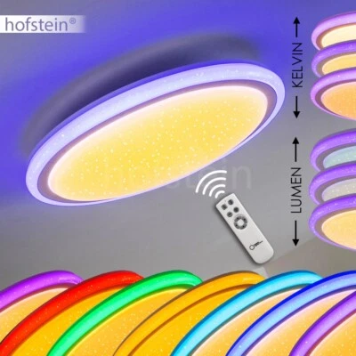 Plafonnier LED RGB Changeur de couleur Lampe de séjour Lampe à suspension 155637 - Photo 1/4