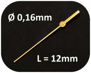ESTIMA Sekundenzeiger 0,16mm GOLD L= 12,0mm - 016 center second hand NOS - SG3 - Bild 1 von 7