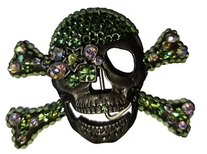 Gürtelschnalle Totenkopf Rinestone - Bild 1 von 2
