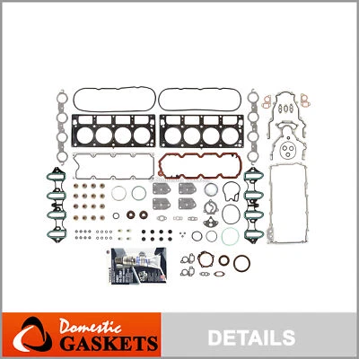 Fits 02-03 Chevrolet GMC Cadillac 5.3L 4.8L V8 OHV MLS Full Gasket Set VIN T P V - Image 1 of 4