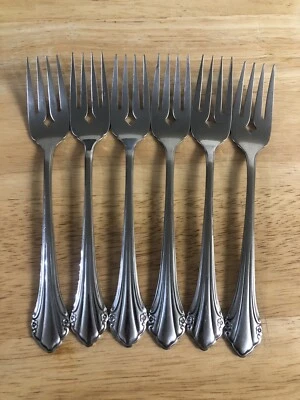 Oneida 1881 Rogers BITTERSWEET Stainless Lot Of 6 Salad Forks - Image 1 of 4