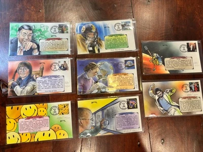 BEVIL 8 Covers Hand-Colored CTC 1970s New York FDCs 1999 Football Space Smile + - Image 1 of 2