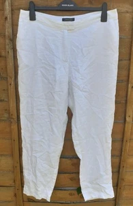 JAEGER White Linen Trousers Size 14 .. - Picture 1 of 2