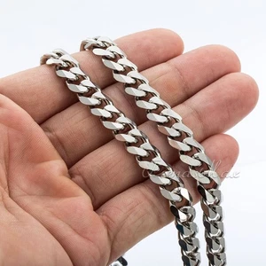 Collar de acero inoxidable tono plata eslabón eslabón cadena 9 mm 20"" para hombre joyería - Imagen 1 de 4