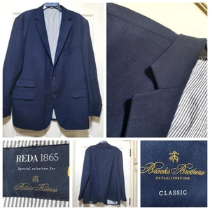 Brooks Brothers Blazer Mens 48L Black Wool Classic Reda 1865 Sport Coat Italy - Picture 1 of 22