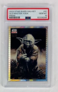 2023 Topps Star Wars Galaxy Old Master Yoda Prism #/75 Refractor PSA 10 - Picture 1 of 2