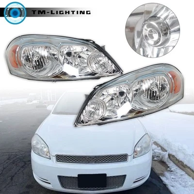 Faros halógenos cromados lado conductor+pasajero para Chevrolet Impala 2006-2013 Foto 1 de 4