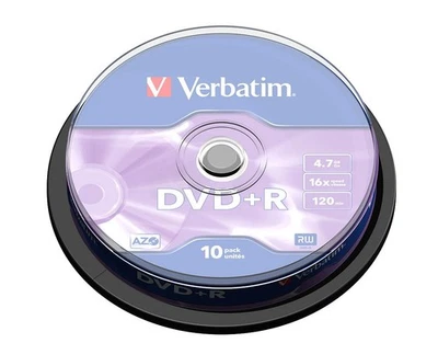 VERBATIM DVD+R AZO 4.7GB 16x Speed 10er Spindel Rohlinge - Bild 1 von 2