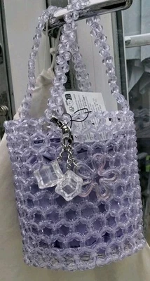Zara Beaded Mini Bucket Bag in Purple - Image 1 of 4
