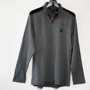 Spyder Active Jacket Medium Grey ProW B 1/4 Zip NEW! Spell Out Logo - Picture 1 of 7