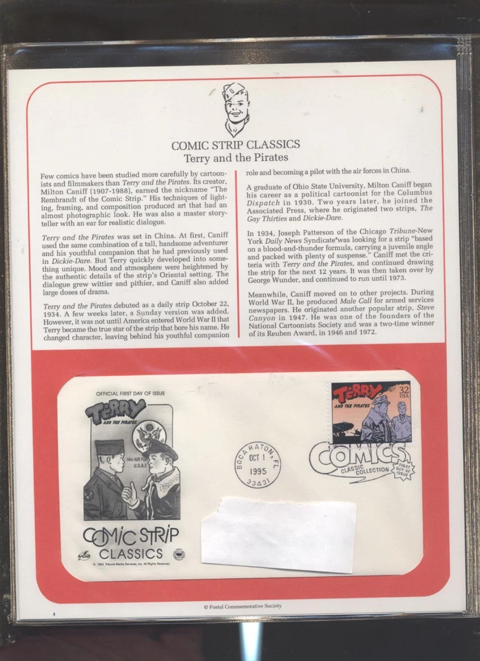 TERRY and the PIRATES  - First Day Of Issue  OCTOBER 1 1995 COMICS CLASSIC  - Image 1 of 1