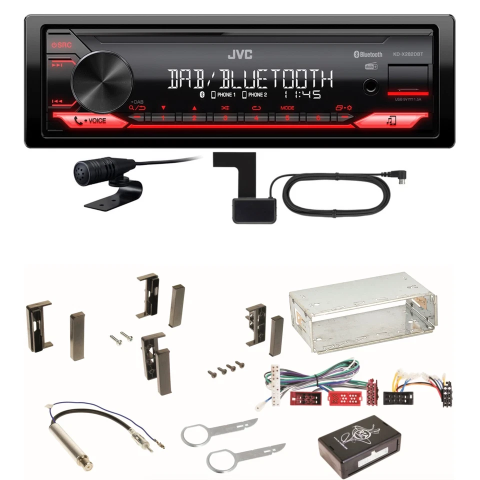 JVC KD-X282DBT Bluetooth Digitalradio USB Einbauset für Audi A3 8L - Bild 1 von 1