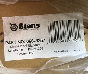 Stens Chainsaw Chain semi-chisel Standard Chain, .325”, .050” Ga, 25 Ft - Picture 1 of 8