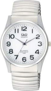 CITIZEN Q&Q Watch Analog Solar Waterproof Metal Band White Dial Men's Silver - Picture 1 of 5