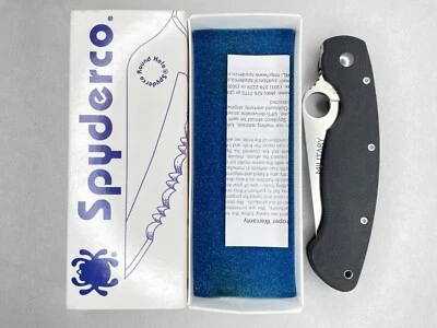 RARE Spyderco Military Black G10 440V C36GPE Discontinued (Vintage 2000) NEW - Image 1 of 4