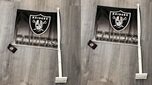 ¡Oferta! NFL Las Vegas Radiers Juego de 2 Doble Cara Gradiente Coche Bandera Juego Fan WH - Imagen 1 de 1
