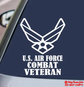 U.S. AIR FORCE COMBAT VETERAN Vinyl Decal Sticker Car Window Retired Military - Picture 1 of 6