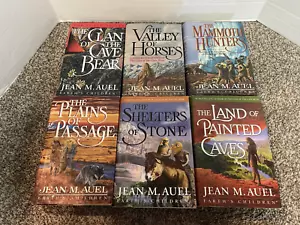 Lot 6 Earth's Children Series Jean M Auel Clan of the Cave Bear Hardcover w/DCs - Bild 1 von 2