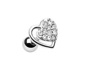 18 GA Golden Dreamy Heart Cartilage Tragus Ear Earring 316L Stainless Surgical - Picture 1 of 1