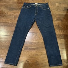 Taylor Stitch Slim Jeans Rinsed Organic Selvage Size 38 Cotton Dark Wash