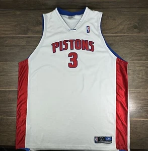 Vintage Reebok Detroit Pistons Jersey Mens 60 White NBA Ben Wallace #3-READ - Picture 1 of 9