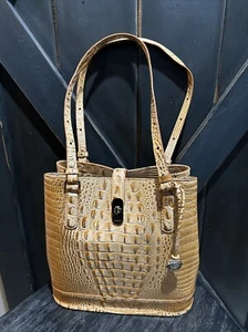 Brahmin FIORA Bucket Bag Purse in HONEY BROWN- NWT - Picture 1 of 7