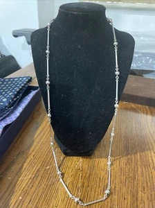 Collar de 26"" broche de palanca y gancho bola de plata 925 de estuco, Italia 28,5 g - Imagen 1 de 7