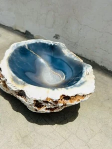 Natural Grey Agate Single Stone Wash Basin / Onyx Sink / Onyx Bowl / Stone Sink - Picture 1 of 7