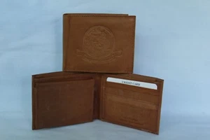 United States Navy USN Leather BiFold Wallet NEW lt brown 4 - Picture 1 of 6