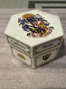 VTG 1989 ROYAL DOULTON China Hexagonal Canberra World Cruise 3.5" TRINKET BOX - Picture 1 of 4
