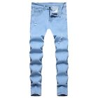 Men's Youthful Trendy Washed  Distressed  Personality  Ripped Fashion  And