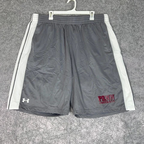 Penn Quakers Men Shorts 3XL XXXL Gray White Under Armour NCAA Football Baggy NWT Cover