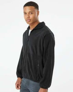 🔥 Burnside Men Polar Fleece Full-zip Pocket Jacket Poly 3062 Black Med - Picture 1 of 6