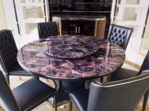 Sofá central de piedra amatista mesa de comedor muebles de losa de cocina hechos a mano de lujo - Imagen 1 de 4