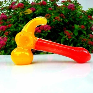 5" HEAVY HAMMER GLASS PIPE STEAM ROLLER TOBACCO SMOKING BOWL THICK PIPE - Picture 1 of 7