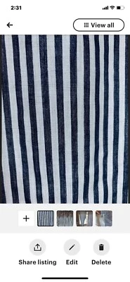 Croscill синий и белый полоски шторы с подкладкой - Изображение 1 из 4