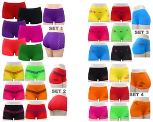 6 PC LADIES WOMEN BOXER SHORTS SEAMLESS UNDERWEAR PANTIES BOYSHORTS 4 DESIGNS - Picture 1 of 39