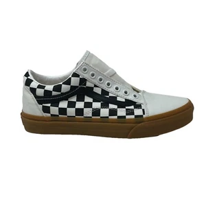 Vans Old Skool Custom Black White Checkerboard Gum Women's 8 Skate Shoes New - Picture 1 of 6