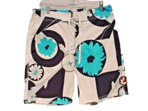 Ever Floral Board Shorts Swim Trunk Men's Size 30 Blue White Black U.S Made NEW - Picture 1 of 4