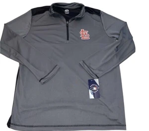 Majestic Mens Cool Base St. Louis Cardinals 1/4 Zip Pullover Lightweight Sz XL - Picture 1 of 10