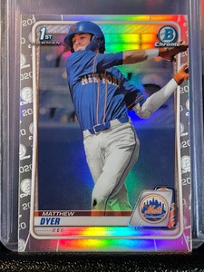 2020 Bowman Chrome Draft Matthew Dyer REFRACTOR 1st RC #BD-92 Mets