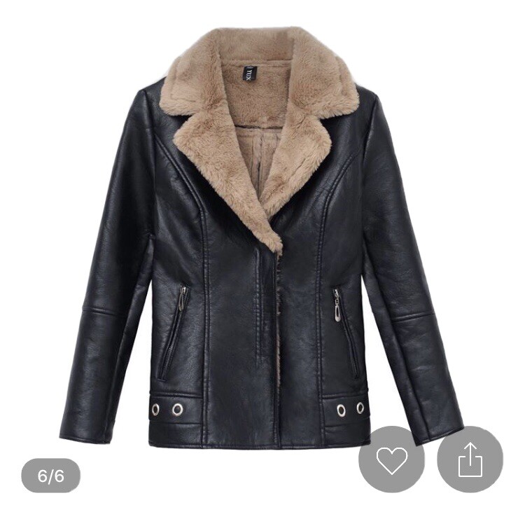 faux fur leather jacket size 