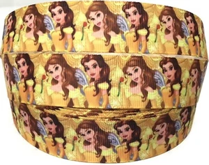 PRINCESS BELLE Grosgrain Ribbon 1" (25mm)width,for craft,hair,cake deco etc - Picture 1 of 2