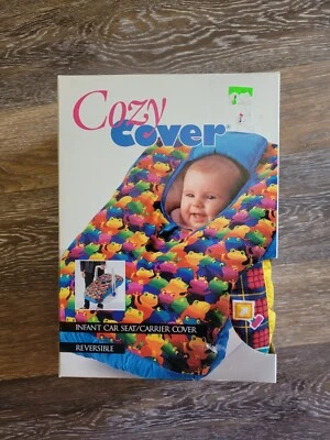 Cozy Cover Infant Carrier Cover Vintage Red Plaid Print With Cars New - Image 1 of 4