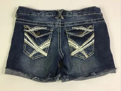 Shorts feminino Rue 21 booty angustiado elástico cintura média algemado tamanho 3/4 - Imagem 1 de 4
