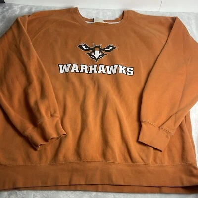 MV Sport Vintage Fleece Warhawks Crew Neck Sweatshirt Size 3XL Orange - Image 1 of 4
